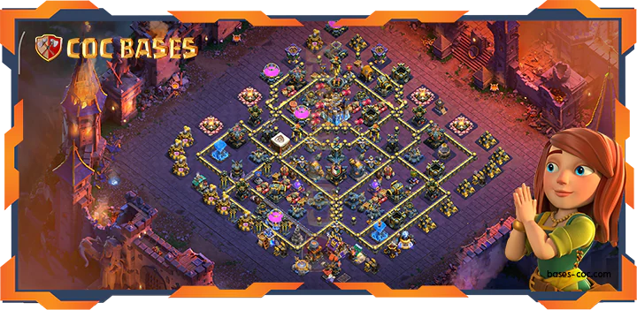 Top War Base TH18 with Link, Defense Layout - Clash of Clans (121)