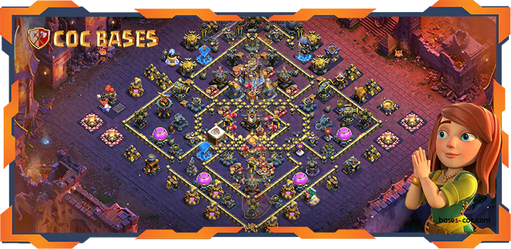 Top War Base TH18 with Link, Defense Layout - Clash of Clans (83)