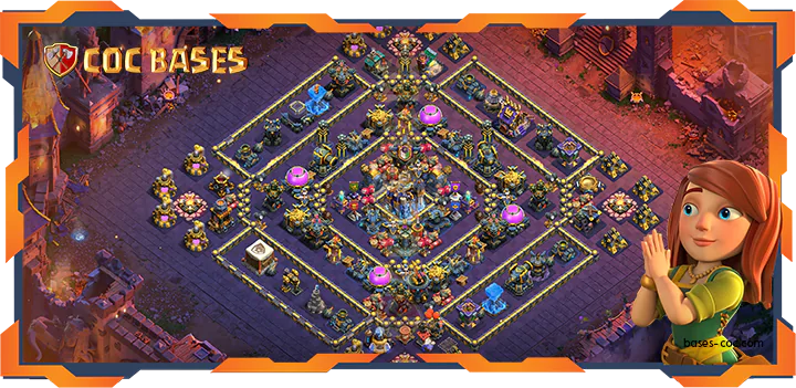 Top WarCWL Base TH18 with Link, Defense, Anti 2 Star Layout - Clash of Clans (112)