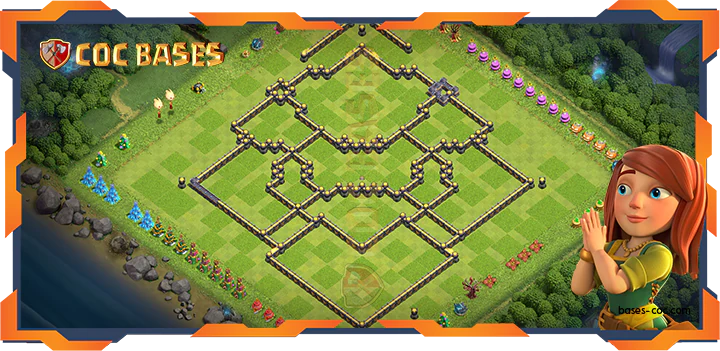 Walls - Top Base TH18 with Link, Anti 3 Star, Hybrid Layout - Clash of Clans (93)