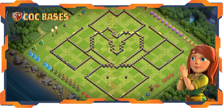 Walls - Top Base TH18 with Link, Anti 3 Star Layout - Clash of Clans (149)