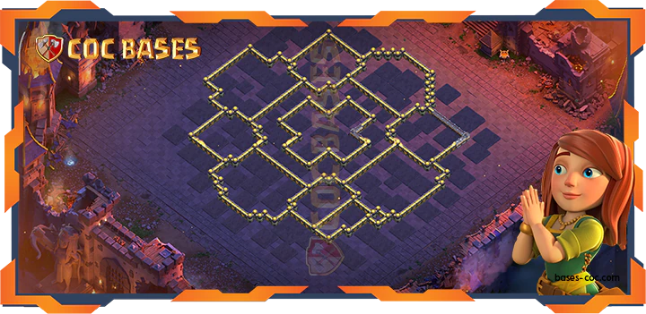 Walls - Top Base TH18 with Link, Defense, Anti Everything, Hybrid Layout - Clash of Clans (97)