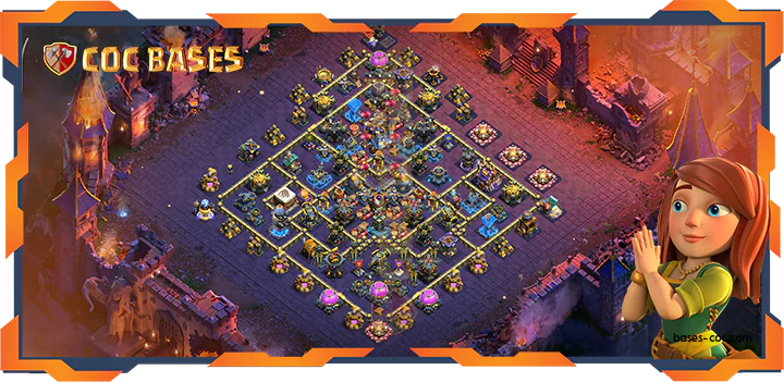 Walls - Top Base TH18 with Link, WarCWL, Anti Air Electro Layout - Clash of Clans (110)