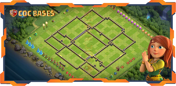 Walls - Top Farming Base TH18 with Link, Hybrid, Anti Everything Layout - Clash of Clans (141)