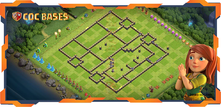 Walls - Top Farming Base TH18 with Link, Hybrid Layout - Clash of Clans (147)