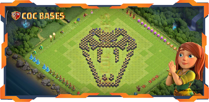 Walls - Top Troll Base TH18 with Link, Funny Layout - Clash of Clans (127)