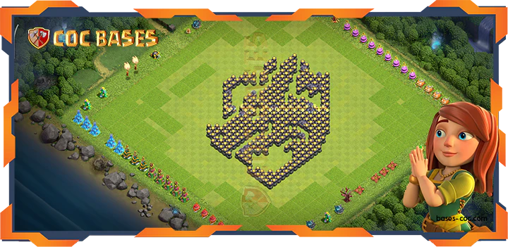 Walls - Top Troll Base TH18 with Link, Funny Layout - Clash of Clans (138)