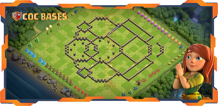 Walls - Top Trophy Base TH18 with Link, Defense Layout - Clash of Clans (128)
