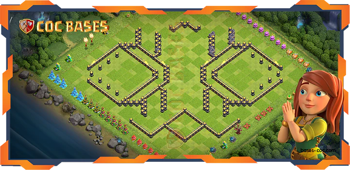 Walls - Top Trophy Base TH18 with Link, Defense Layout - Clash of Clans (92)