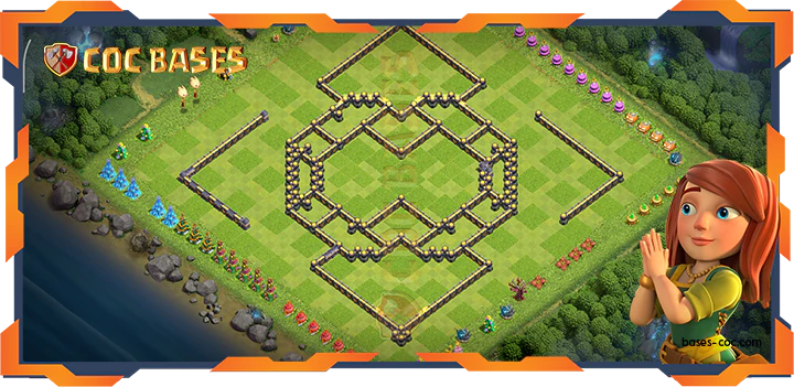 Walls - Top Trophy Base TH18 with Link, Defense Layout - Clash of Clans (95)