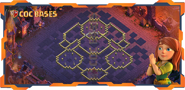 Walls - Top War Base TH18 with Link, Anti 3 Star, anti Everything Layout - Clash of Clans (145)