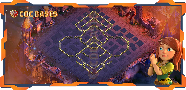 Walls - Top War Base TH18 with Link, Anti Everything, Defense Layout - Clah of Clans (86)