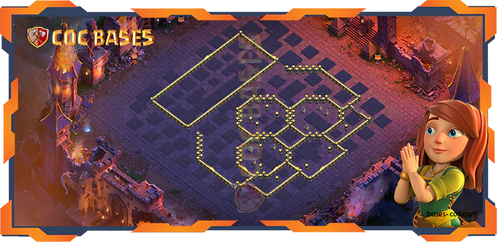 Walls - Top War Base TH18 with Link, Defense, Anti Everything, Hybrid Layout - Clash of Clans (107)