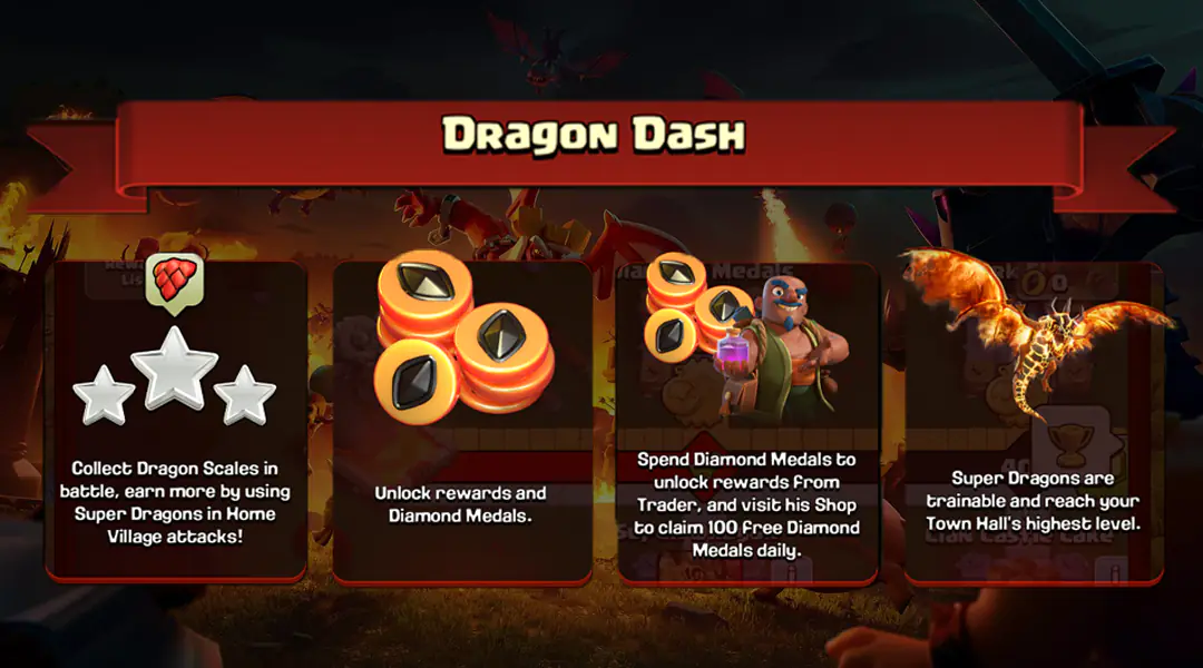 Dragon Dash Medal Event March 2026 - Clash of Clans