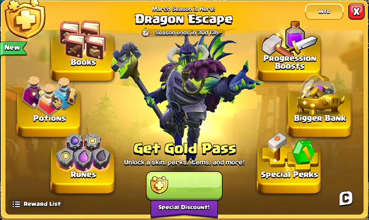 Dragon Escape Season March 2026 Starts - Clash of Clans