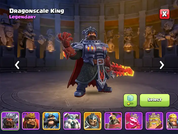 DragonScale King - New skin for barbarian king in Dragon Escape Season March 2026