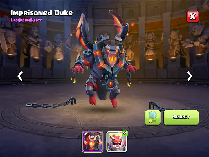 imprisoned Duke - New skin for Dragon Duke in Dragon Escape Season March 2026