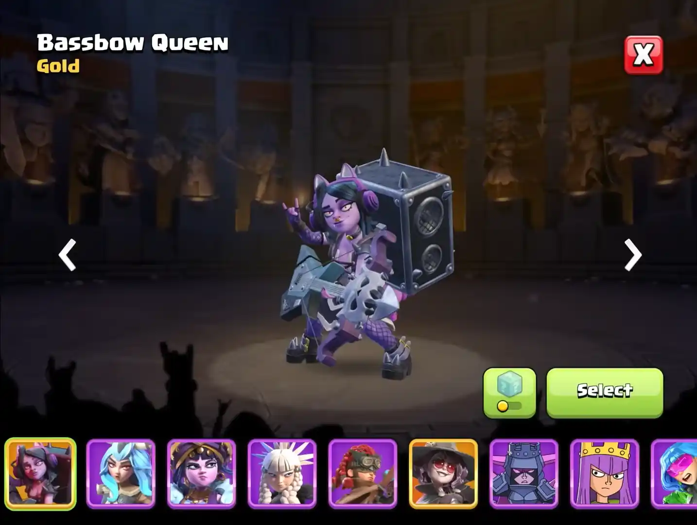 Bassbow Queen - New skin for Archer Queen in Sound of Clash Season April 2026 - Clash of Clans