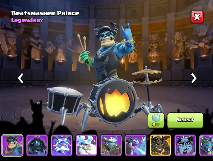 Beatsmasher Prince - New skin for Minion Prince in Sound of Clash Season April 2026 - Clash of Clans
