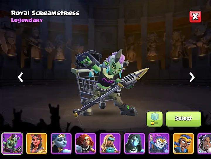 Royal Screamstress New skin for Royal Champion in Sound of Clash season April 2026 Clash of Clans