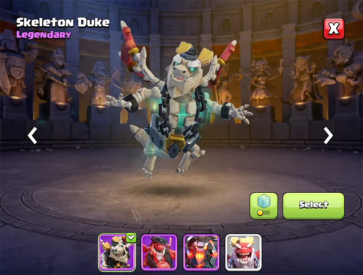 Skeleton Duke - New skin for Dragon Duke in May 2026 Season - Clash of Clans