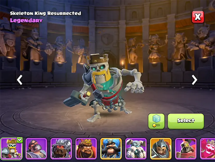 Skeleton King Resurrected - New skin for Barbarian King in May 2026 Season - Clash of Clans