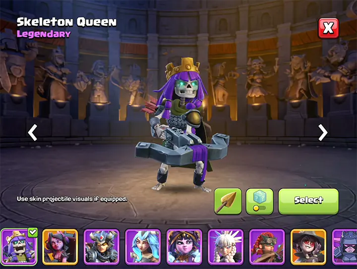 Skeleton Queen - New skin for Archer Queen in May 2026 Season - Clash of Clans