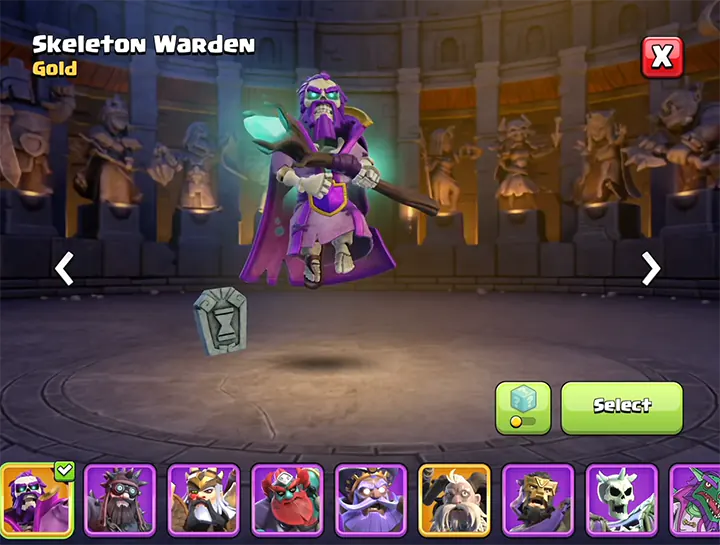 Skeleton Warden - New skin for Grand Warden in May 2026 Season - Clash of Clans