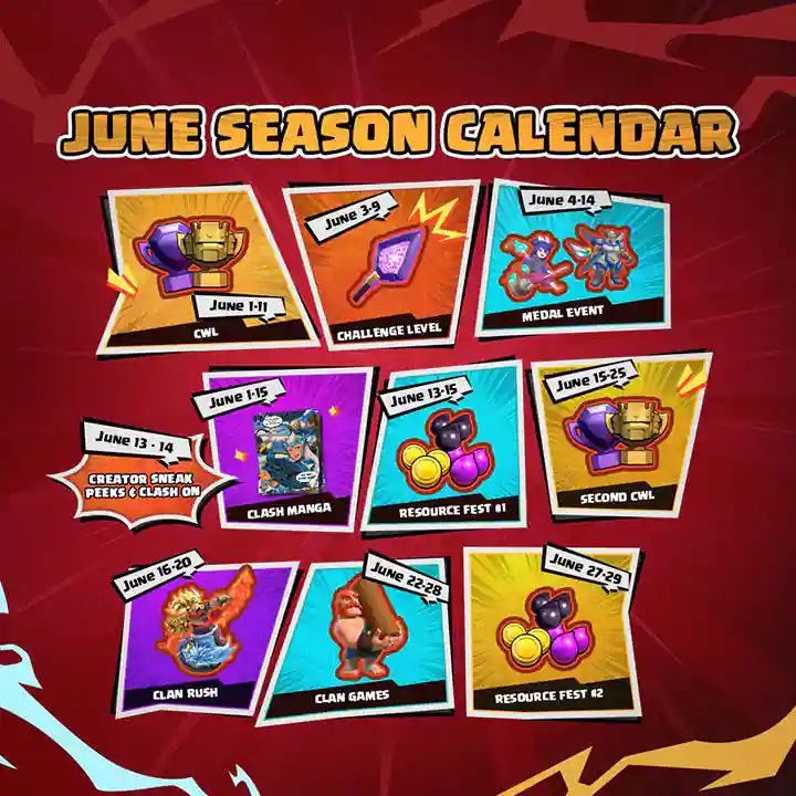 Clash of Clans Bases 106 Calender of Anime Fury Season June 2026 - Clash of Clans
