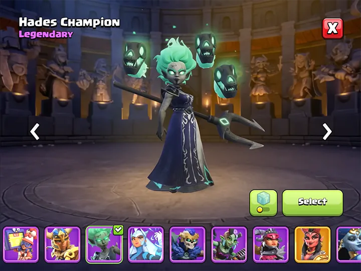 Hades Champion - New skin for Royal Champion in Barbarian Oydssey Season July 2026 Clash of Clans